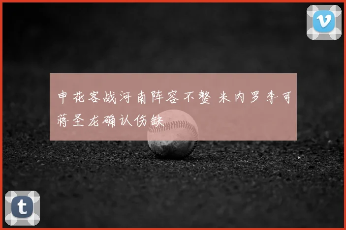 申花客战河南阵容不整 米内罗李可蒋圣龙确认伤缺